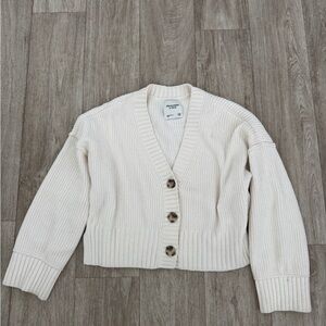 Cream Button-Up Abercrombie Cardigan